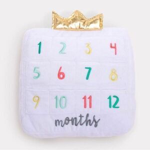 Baby Aspen My First Milestone White Unisex Baby Age Decorative Pillow One Size